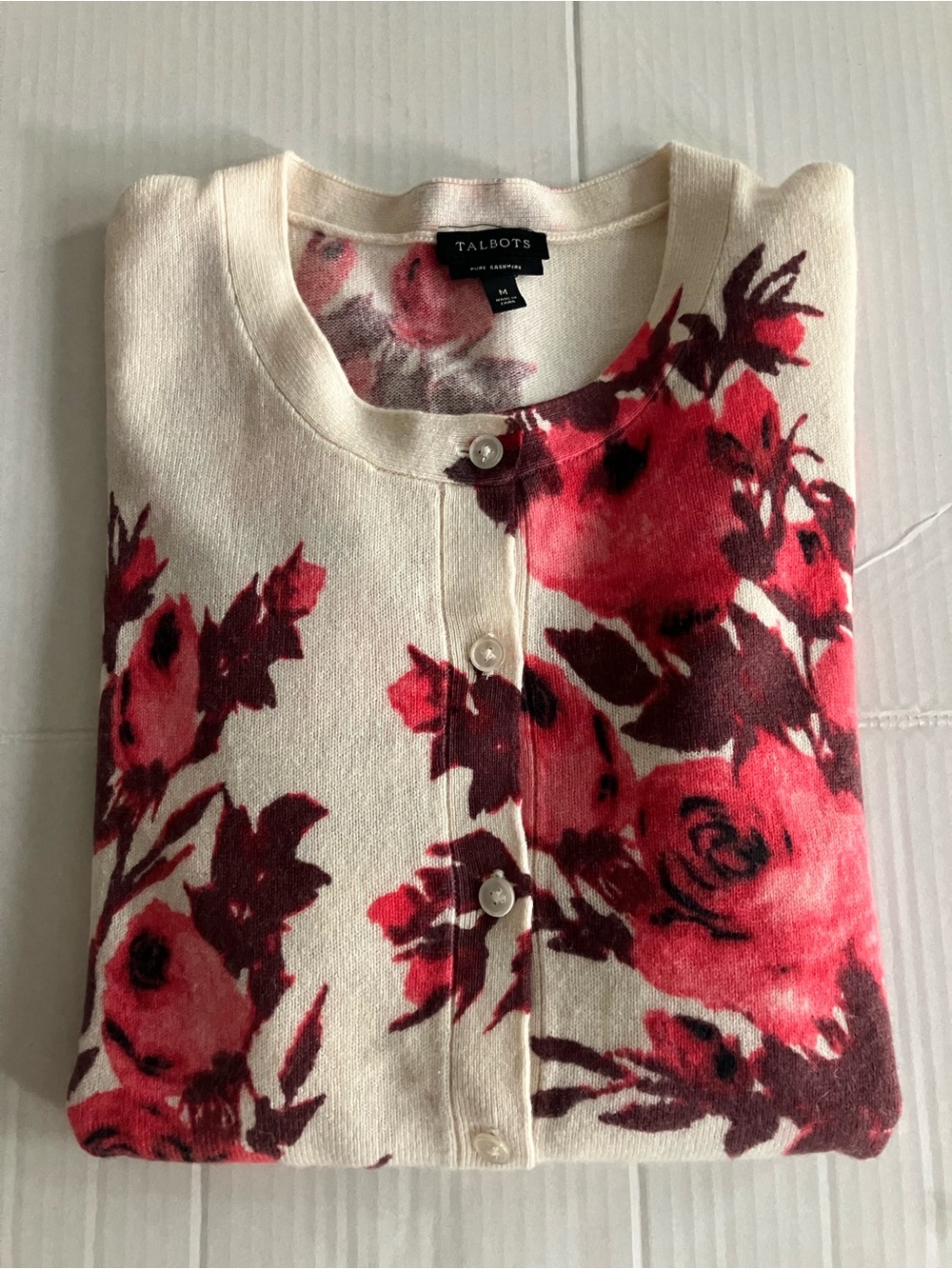 Talbots Fall Roses Sweater